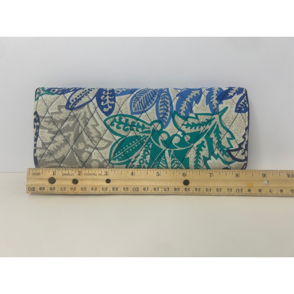 Vera Bradley Wallet Womens OS Blue Floral Excellent Quilted RFID Snap Accordion